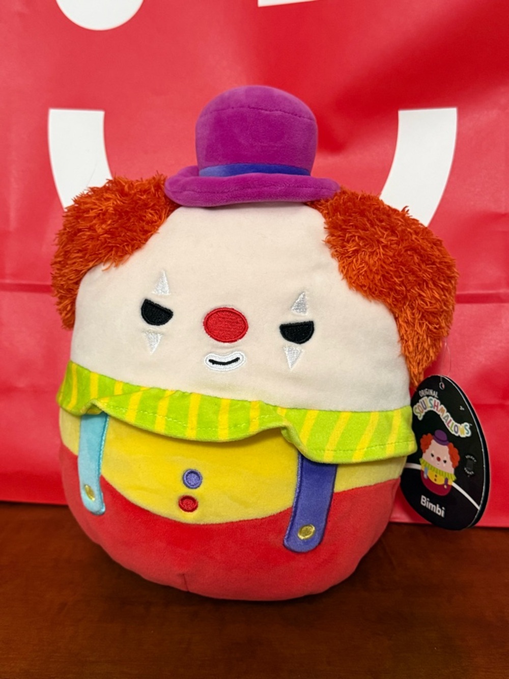 Squishmallows Official Kellytoy 8” Bimbi the Clown Select Series Black Tag NWT - Picture 8 of 8